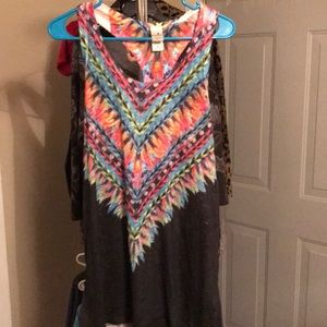 Multi colored light knit tank